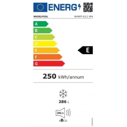 ΚΑΤΑΨΥΚΤΗΣ ΚΑΘΕΤΟΣ WHIRLPOOL WHMFF 6312 XP4 (187x60x70 / 286Lt / E / INOX / NF)